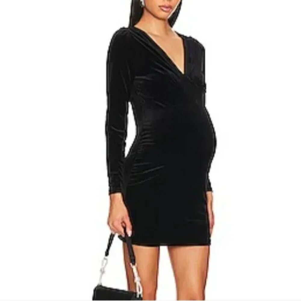 HATCH Maternity Black The Velvet Mini Dress SIZE M/2